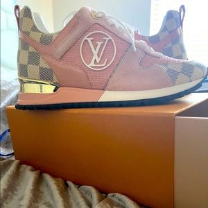 Louis Vuitton Damier Azur Run Away Sneakers Pink